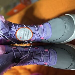 Kids Waterproof Boots - Gray and Pink